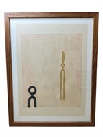 "SITE" SIGNED FRAMED ETCHING BY N.W '97
