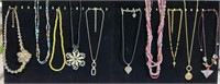 Costume Jewelry Lot of 10 Necklaces Heart Pendant