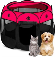 Pop Up Pet Playpen  Paw Kennel M 35*35*24  Red