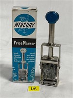 Vtg Fabulous Mercury Price Marker Stamp in OrigBox