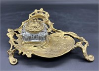 VIRGINIA METAL CRAFTERS BRASS INKWELL