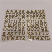 Gold Glitter Alphabet Stickers - 2 sheets -