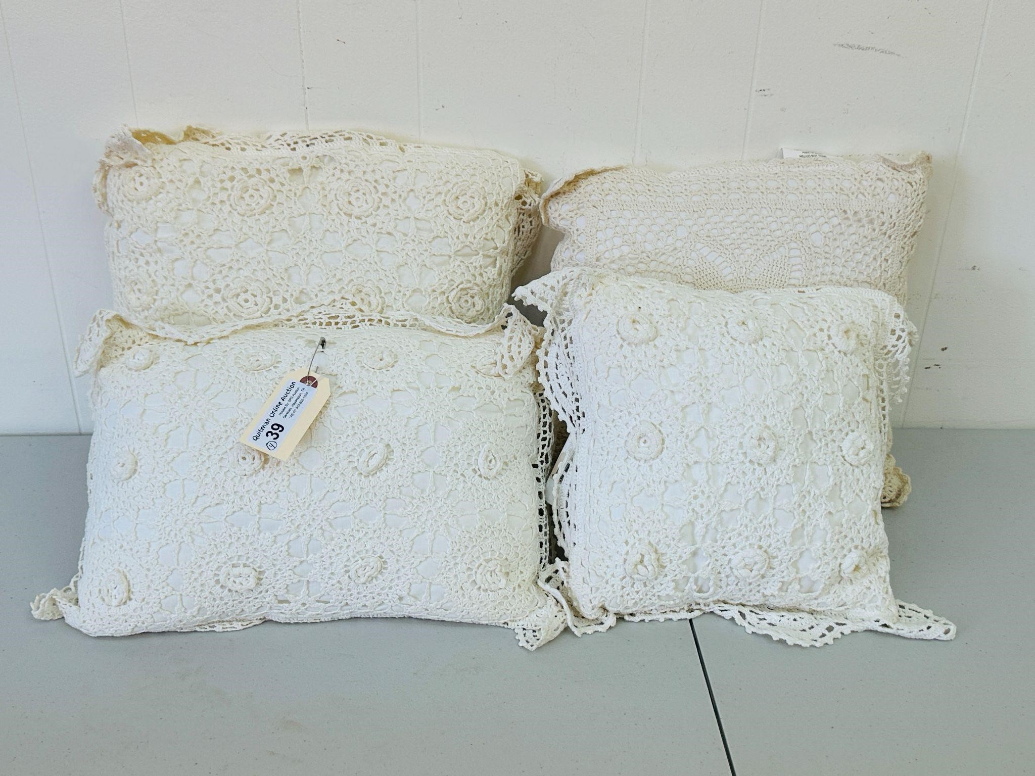 (4) Crocheted Pillows