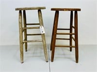 (2) Painted Wooden Stools