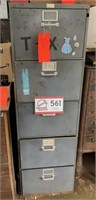 Five drawer metal file cabinet