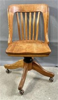 Vintage Oak Swivel Desk Chair by Krug