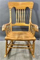 Rocking Chair With Turned Spindle Back