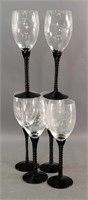 Set of 6 Vintage French Wine Glasses