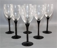 Set of 6 Vintage French Wine Glasses