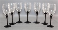 Set of 7 Vintage French Wine Glasses