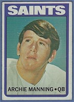 1972 Topps 55 Archie Manning RC New Orleans Saints