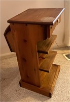 Wood Magazine Side Table w/ Drawer