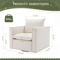 COLAMY Swivel Accent Chair, Upholstered Armchair