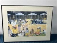 D. ANN SIGNED ORIGINAL WATER COLOR FRAMED ART