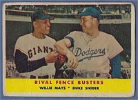 1958 Topps #436 Willie Mays & Duke Snider