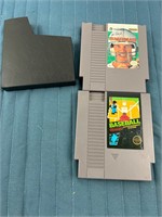 2X NINTENDO VIDEO GAMES W/ FOOTBALL & BASEBALL