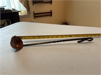 Antique copper ladle with metal handle