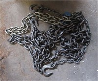 (4) Misc. chains. Shortest 1/4" x 3'. Longest