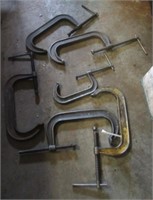(6) Large C-clamps. Size range 8" to 12".