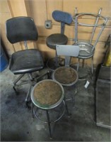 (6) Assorted shop stools.