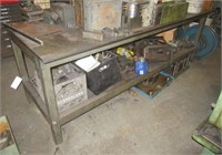 Large steel table. Measures 35" H x 96" L x 34" D