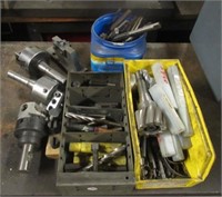 Assorted reamers, drill bits, cutting tools, taps