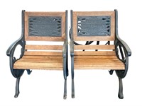 Pair Of Harley-Davidson Cast Iron Frame Chairs