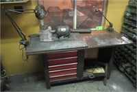 5-drawer work bench with contents including