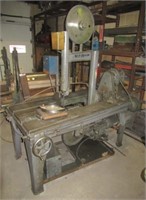 Large vertical shop band saw, overall measures