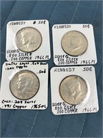 4X KENNEDY 50 CENT SILVER COINS
