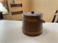Antique Wooden bucket w lid