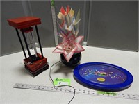 Fiberoptic flower, electric chime and battery oper