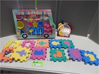 Toy ice cream truck floor mat puzzles pieces and a