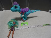 Doll with a dinosaur
