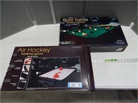 Tabletop air hockey and pool table