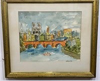 Original "Hosley" Watercolor Painting - Paris