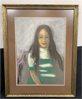 Original Pastel Portrait Painting - Dated 1973