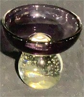 Blown Art Glass Small Compote Paperweight Base