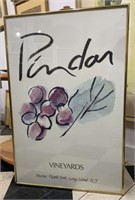 Vintage "Pindar" Vineyard Poster - Framed