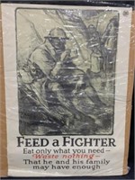 Authentic WWI Poster "Feed A Fighter" by "Morgan"