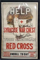 Authentic WWI Red Cross Poster - Signed "ARB"