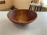 Antique 12” wood mixing bowl