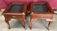 Gorgeous Solid Cherry Display End Table Set