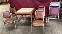 Folding Card Table, 4 Stackable Chairs & A Folding