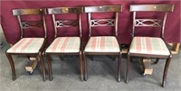 Set of Four Vintage Walnut Chairs, Burled Wood