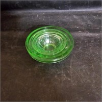 Vtg Green Glass Children's Stacking Bowl Set