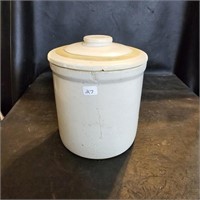 Stoneware Crock Canister 6" H