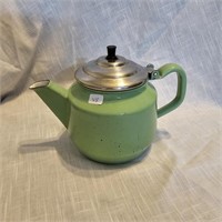 Green Porcelain Enamel Tea Kettle