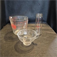 Glass 4 Cup Measuring Cup, Glass Funnel