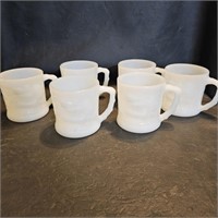Fireking Grog Milk Glass Mugs Set of 6